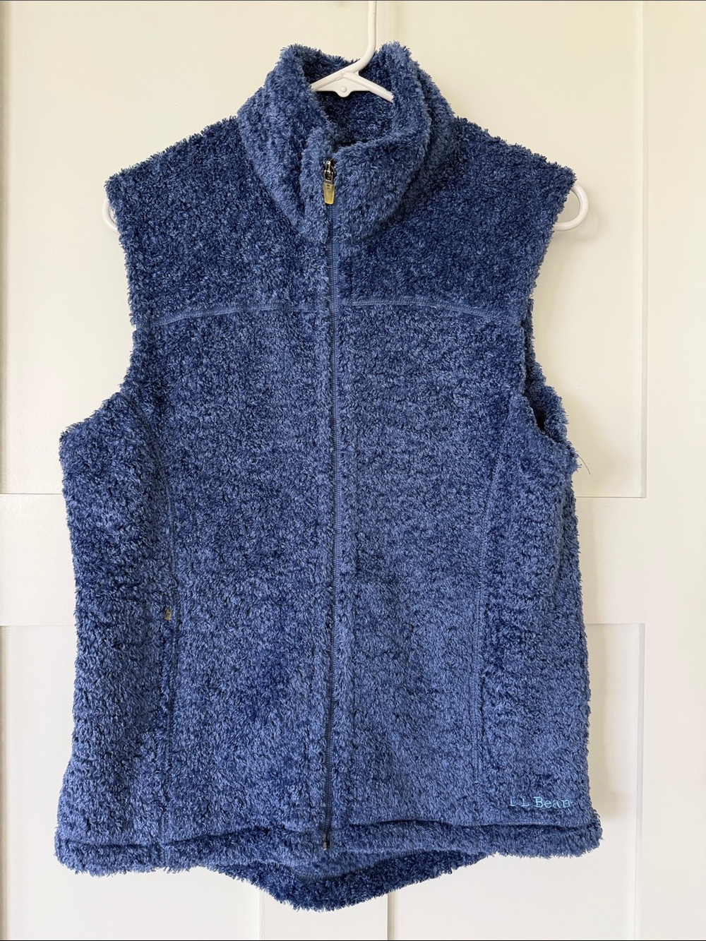 L.L. Bean Navy High Pile Fleece Zip Vest for Women